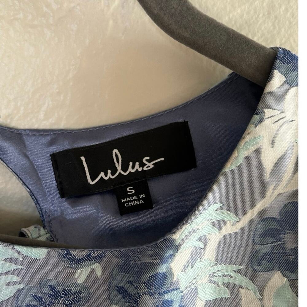 Lulus Blue Floral Ruffle Mini Dress - Picture 7 of 7